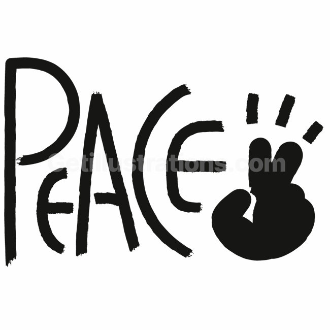 peace, hand, gesture, sticker, element, ornament, love, peaceful